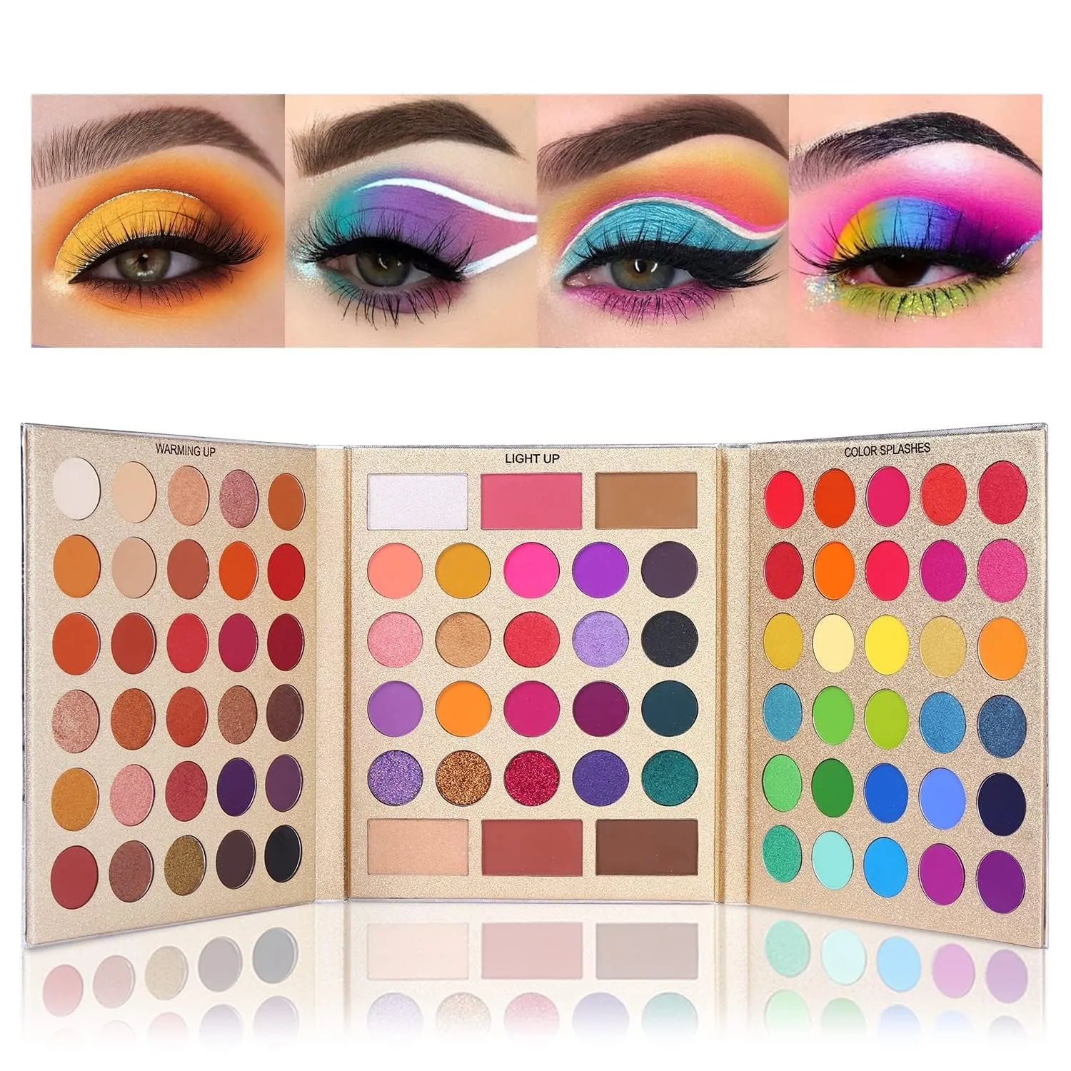 86-Color Eyeshadow Palette & 15-Piece Brush Set - Matte, Shimmer & Glitter Makeup Kit