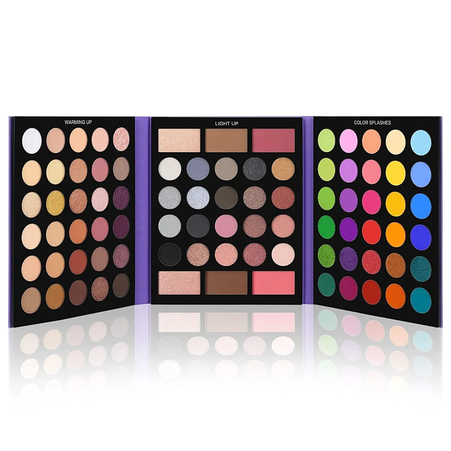 86-Color Eyeshadow Palette & 15-Piece Brush Set - Matte, Shimmer & Glitter Makeup Kit