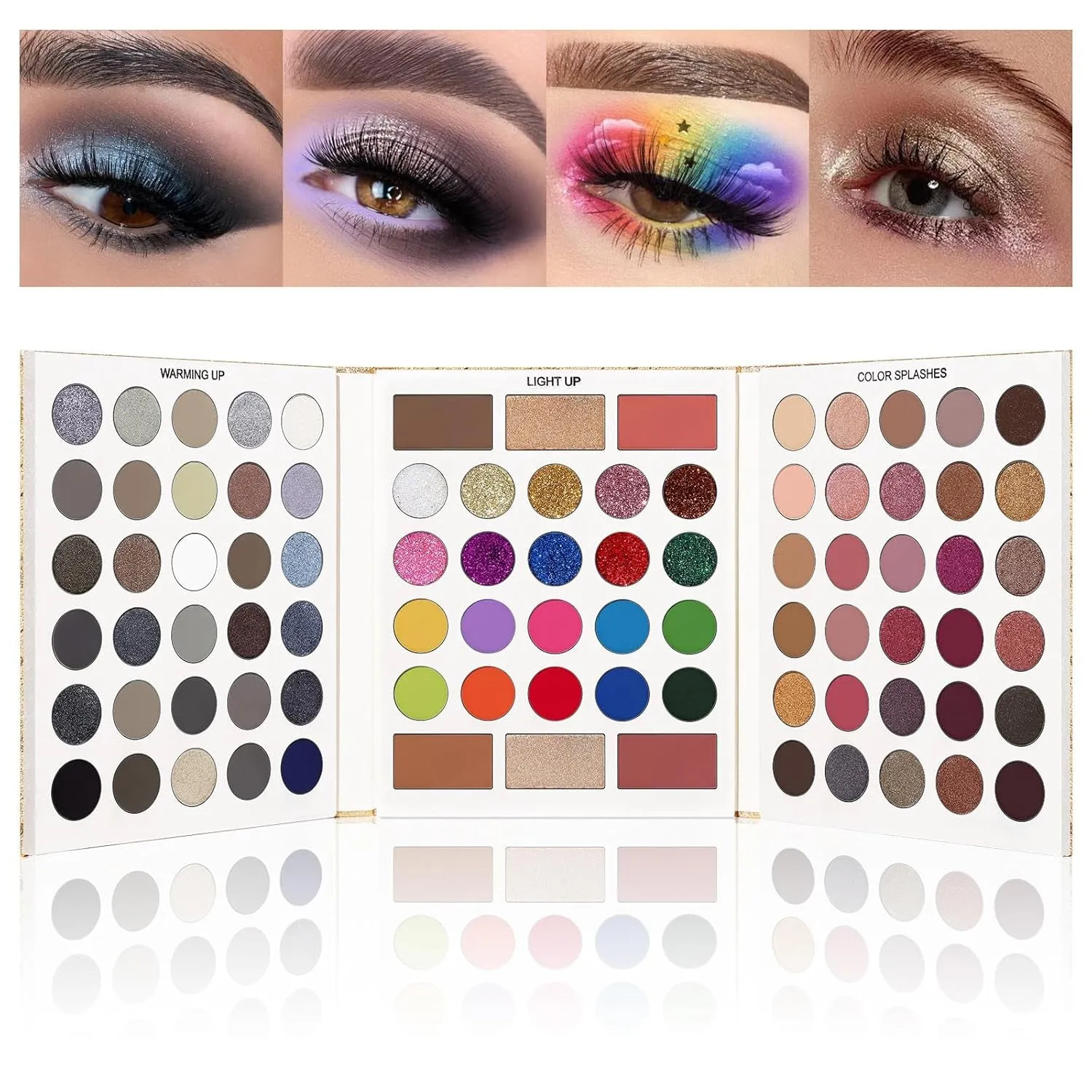 86-Color Eyeshadow Palette & 15-Piece Brush Set - Matte, Shimmer & Glitter Makeup Kit