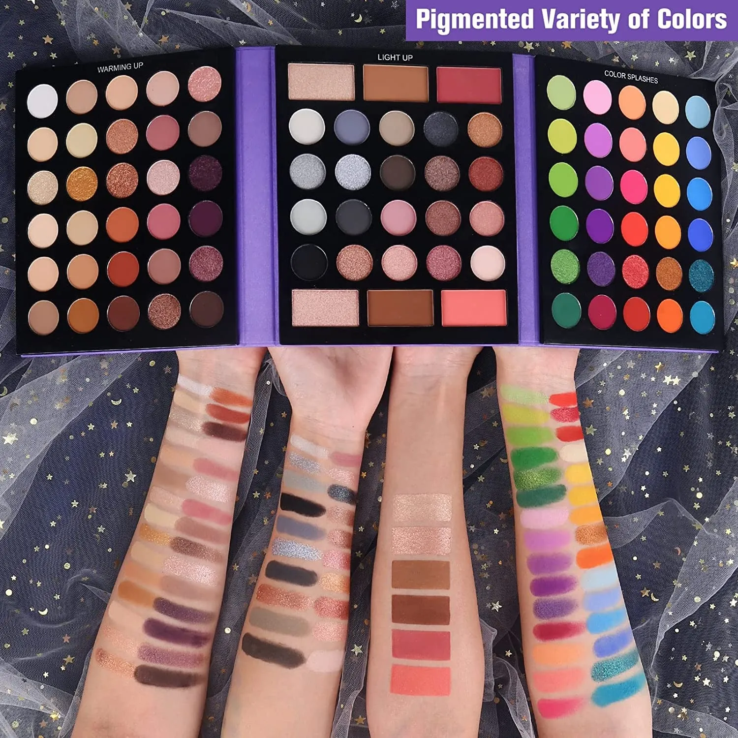 86-Color Eyeshadow Palette & 15-Piece Brush Set - Matte, Shimmer & Glitter Makeup Kit