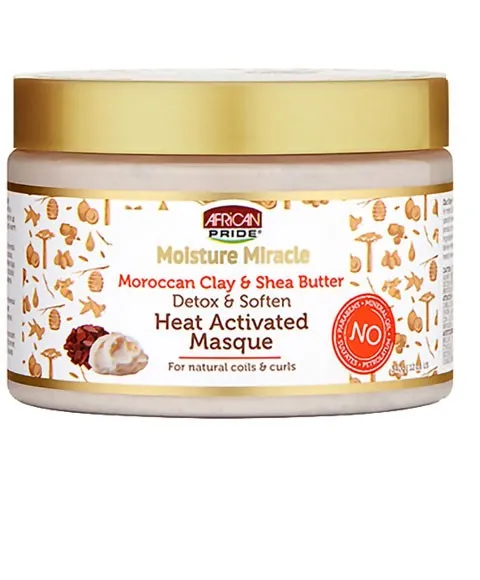 African Pride Moisture Moroccan Clay & Shea Butter Heat Activated Masque 340g