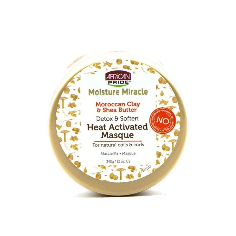 African Pride Moisture Moroccan Clay & Shea Butter Heat Activated Masque 340g