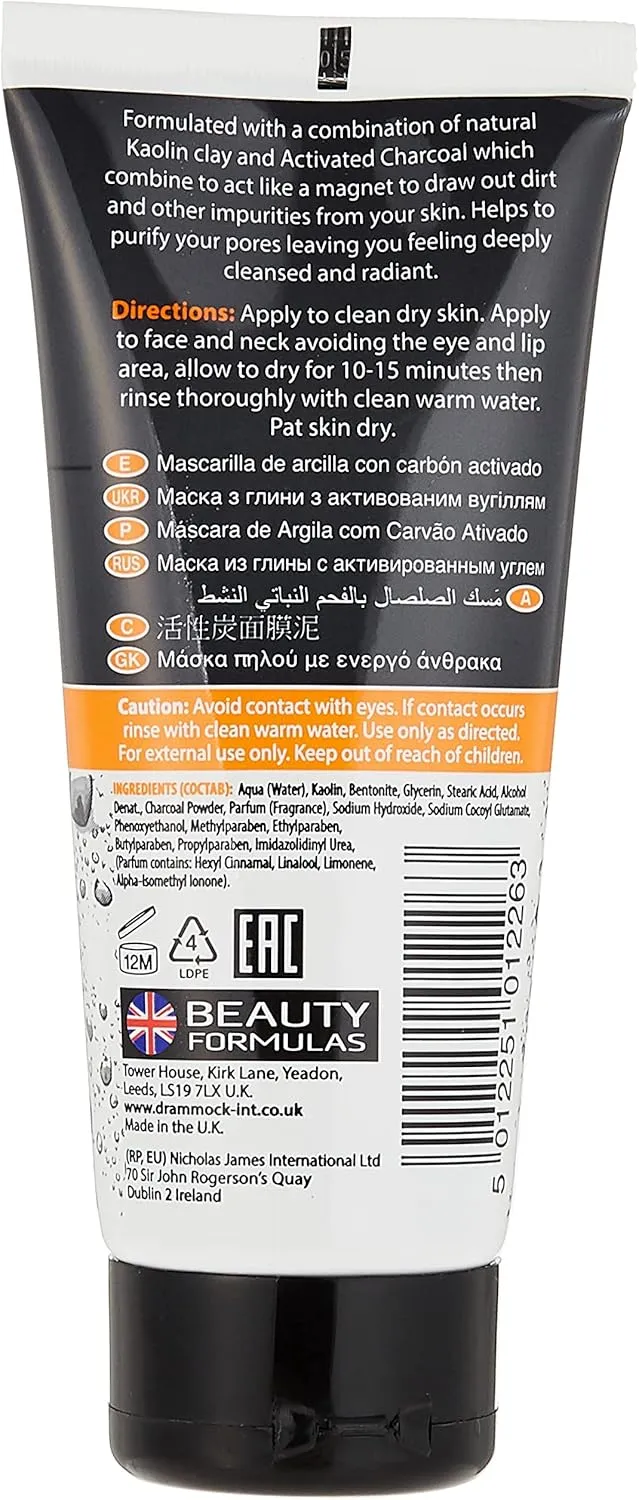 Beauty Formulas Charcoal Activated Clay Mask 100ml