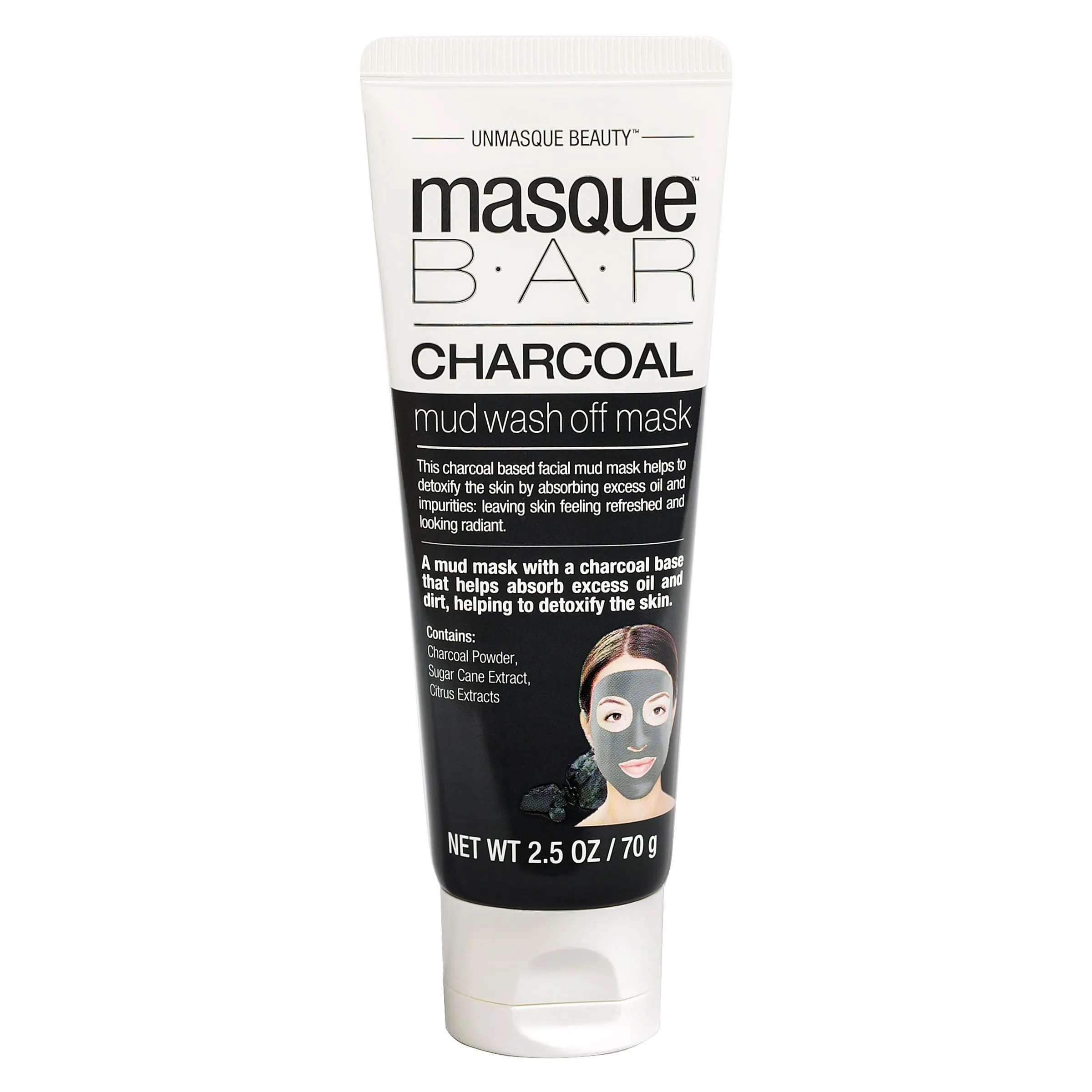 Charcoal Mud Wash Off Mask (70ml/Tube)