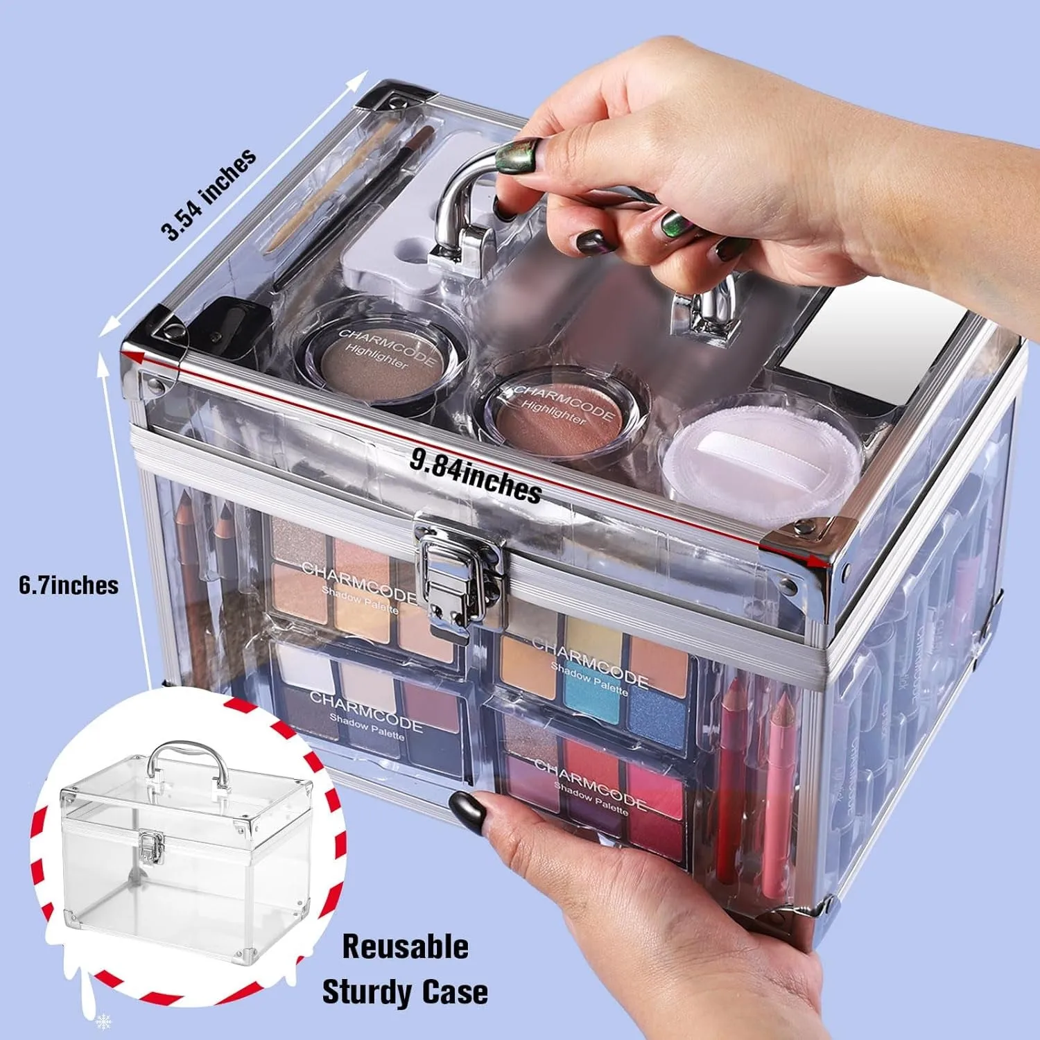 Complete Makeup Kit for Women - Versatile Eyeshadow, Lip Colors & Blushes in Travel Case