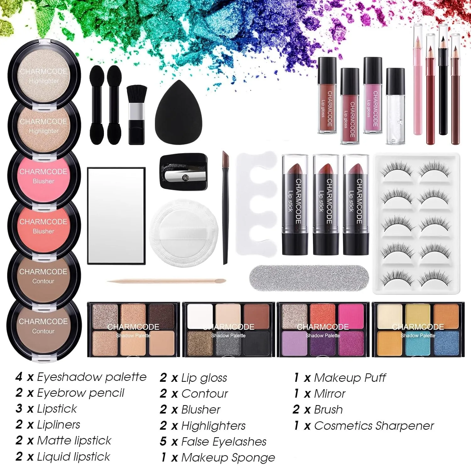 Complete Makeup Kit for Women - Versatile Eyeshadow, Lip Colors & Blushes in Travel Case