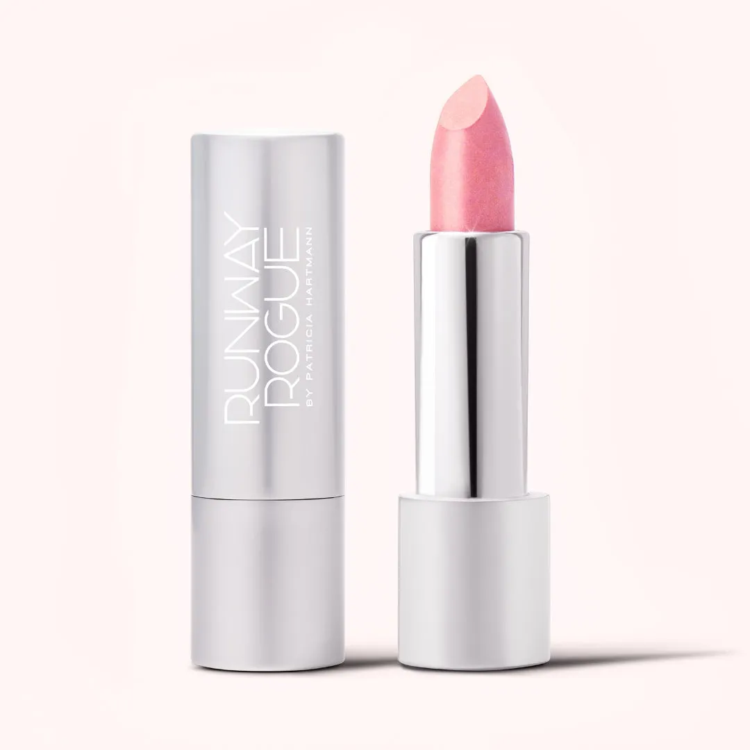 Go See Crème | A Sheer Pale Pink with Gold and Rose Shimmer Lipstick