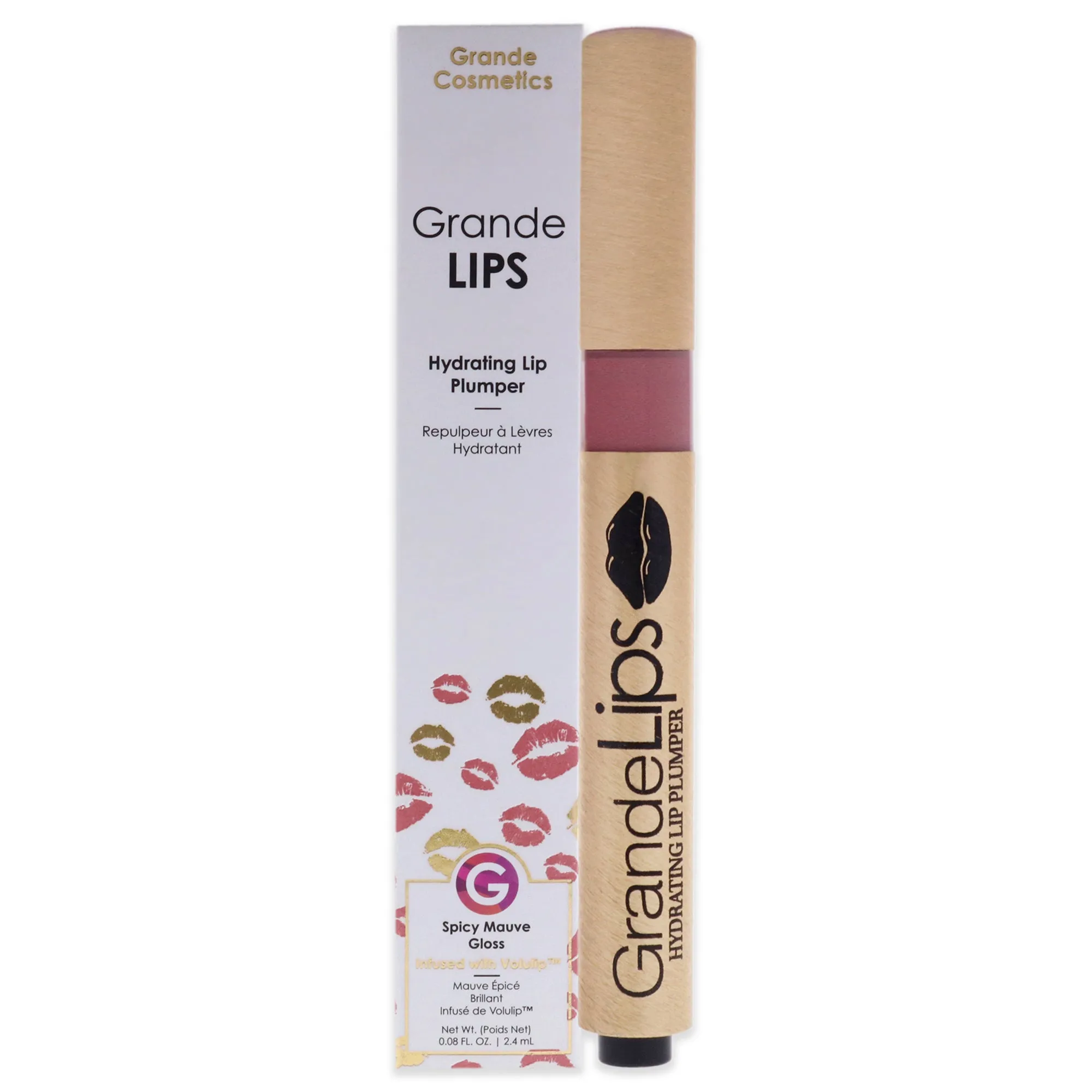 Grande Cosmetics GrandeLIPS Hydrating Lip Plumper, Gloss, Spicy Mauve