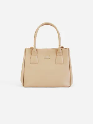 Indy Vegan Leather Tote Bag | Beige