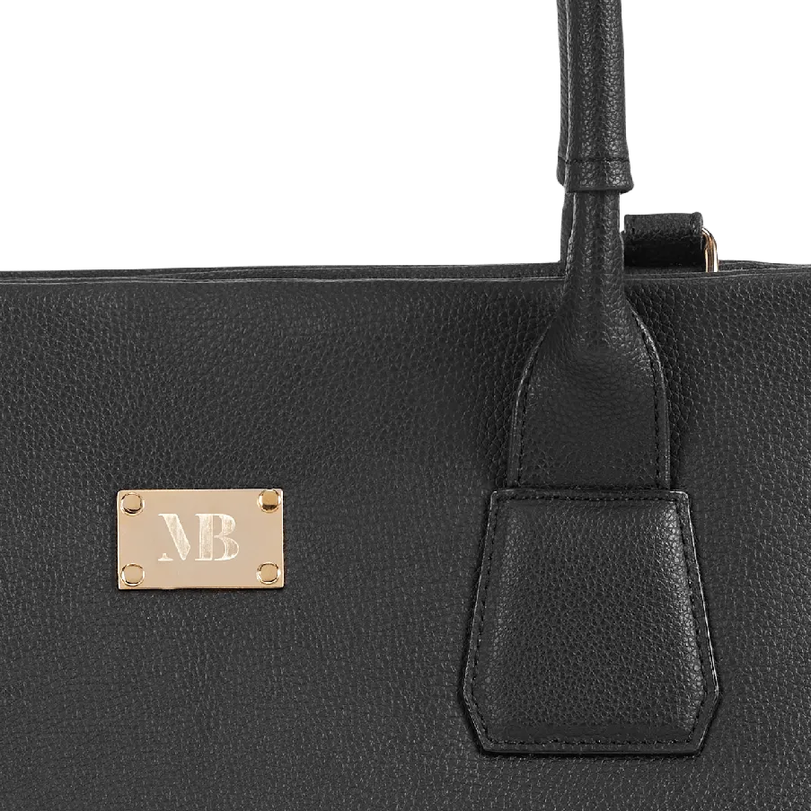 Indy Vegan Leather Tote Bag | Black