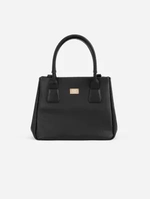 Indy Vegan Leather Tote Bag | Black