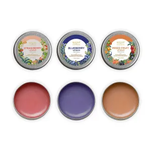 Lip Balm Combo- Natural Strawberry, Blueberry & Mix Fruit- 7gms Each