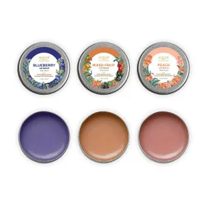 Lip Balms Combo- Natural Blueberry, Mix Fruit and Peach Lip Balms, 7gms Each