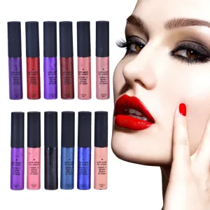 Liquid Matte Lipsticks Long Lasting Waterproof Matt Black Lipstick 12 Colors Velvet Selena Lipstick Matte Lip Makeup Lip Gloss