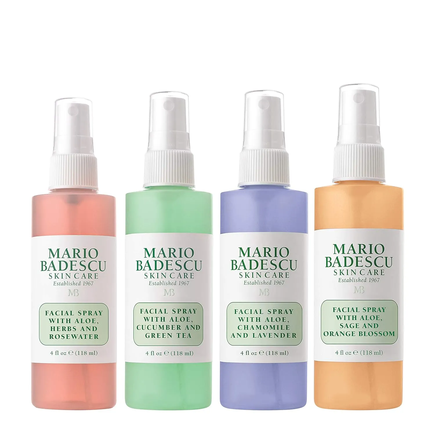 Mario Badescu Facial Spray Collection with Rose Water, Cucumber, Lavender and Orange Blossom, Multi-Purpose Cooling and Hydrating Face Mist for All Skin Types, Dewy Finish