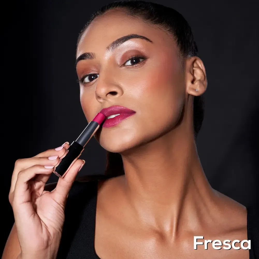 RENEE Crush Glossy Lipstick Fresca 4gm, Non-drying, Highly Pigmented, Intense Moisturizing, Soft Texture, Lightweight, One Swipe Formula | Enriched With Jojoba Oil, Cocoa & Shea Butter