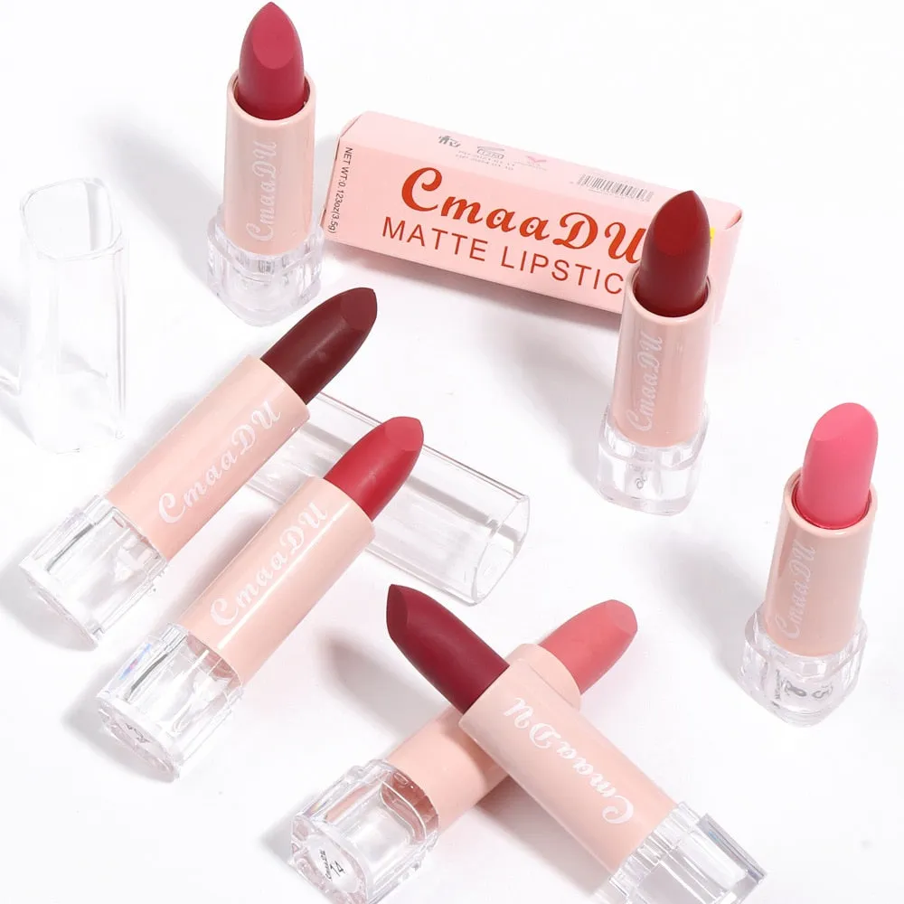 Sexy 15 Colors Velvet Matte Lipsticks Waterproof Long Lasting Sexy Red Lip Stick Non-Stick Cup Makeup Lip Tint Beauty Cosmetic