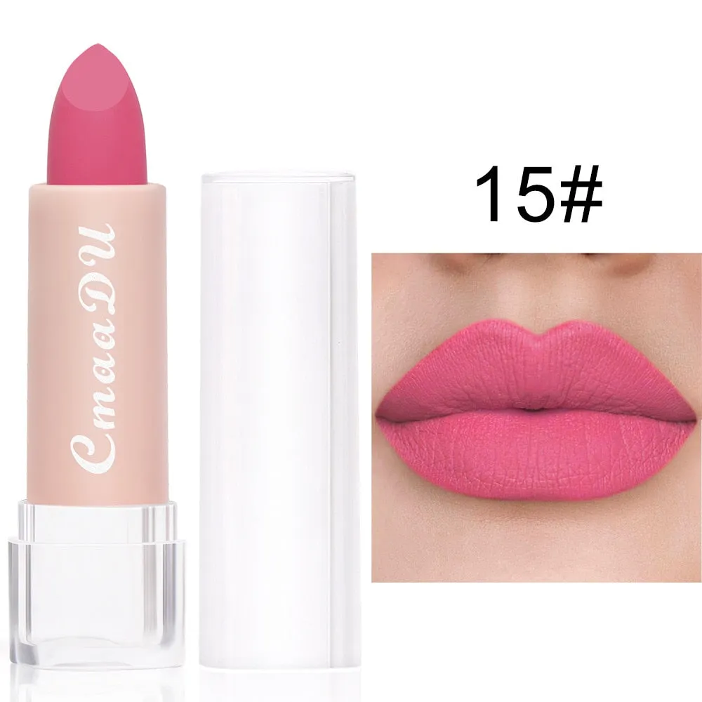 Sexy 15 Colors Velvet Matte Lipsticks Waterproof Long Lasting Sexy Red Lip Stick Non-Stick Cup Makeup Lip Tint Beauty Cosmetic